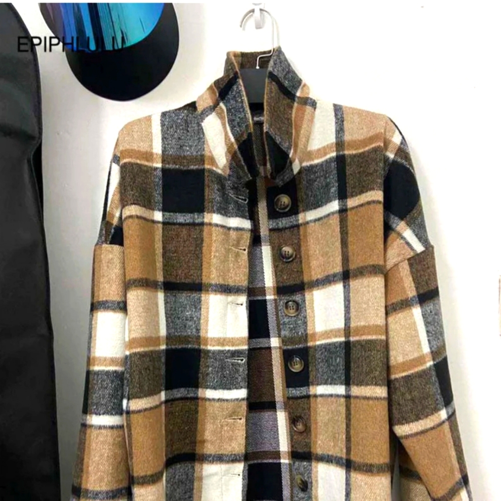 Women's Checkered Plaid Fashion Designer Vintage Jackets